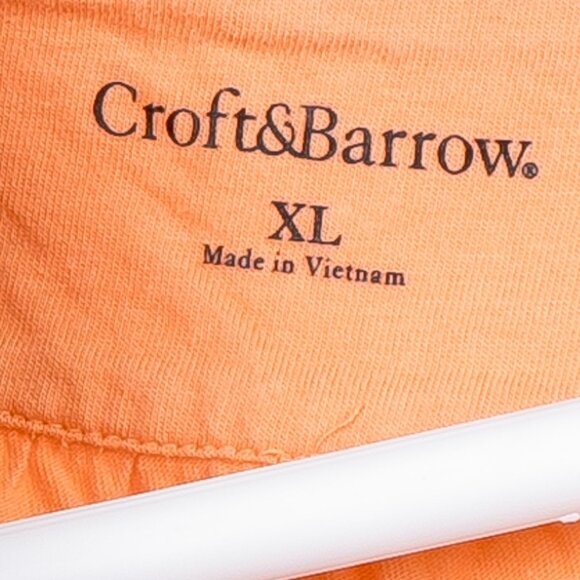 Croft & Barrow Sequin Tank XL Women Orange Gold RoundNeck Stitching Cotton Modal - Picture 4 of 5